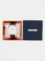 Коричневый мужские наручные часы Skmei 9103 в подарочной упаковке