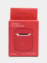 Багровый силиконовый чехол AA для наушников Apple Airpods 1/2