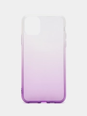 Чехол силиконовый для iPhone 11 Pro Max, прозрачный, градиент фиолетовый, LuxCase