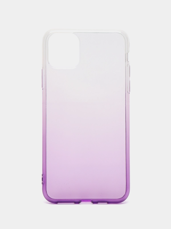 Чехол силиконовый для iPhone 11 Pro Max, прозрачный, градиент фиолетовый, LuxCase