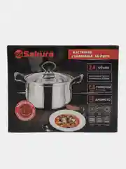 Кастрюля Sakura SA-P2018 с крышкой, капсульное дно, 18 см, 2.4 л