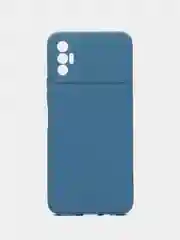 Синий чехол силиконовый для Tecno Spark 8P Microfiber, бампер, голубой, красный, синий, Borasco