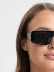 Черный солнцезащитные женские очки, прямоугольные, литые носоупоры
