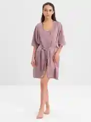 Конфетный пижама атласная, комплект: халат+шорты+майка, халат+сорочка , пеньюар женский