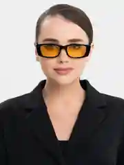 Лимонный солнцезащитные женские очки в прямоугольной оправе