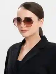Коралловый меланж солнцезащитные большие очки, круглые, полуободковые, с градиентными линзами
