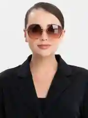 Коралловый меланж солнцезащитные большие очки, круглые, полуободковые, с градиентными линзами
