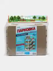 Парковка с заправкой четыре уровня, полка для школьника, КубиГрад