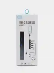 Черный разветвитель универсальный, USB-hub, 4 порта