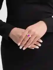 Кольцо женское из искусственного жемчуга, безразмерное с кристаллом Swarovski