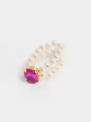 Кольцо женское из искусственного жемчуга, безразмерное с кристаллом Swarovski