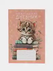Коралловый читательский дневник А5, 24 листа на скрепке