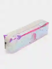 Серебряный пенал школьный,зеркальный