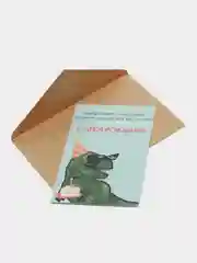 Открытка "С днём рождения" в крафтовом конверте