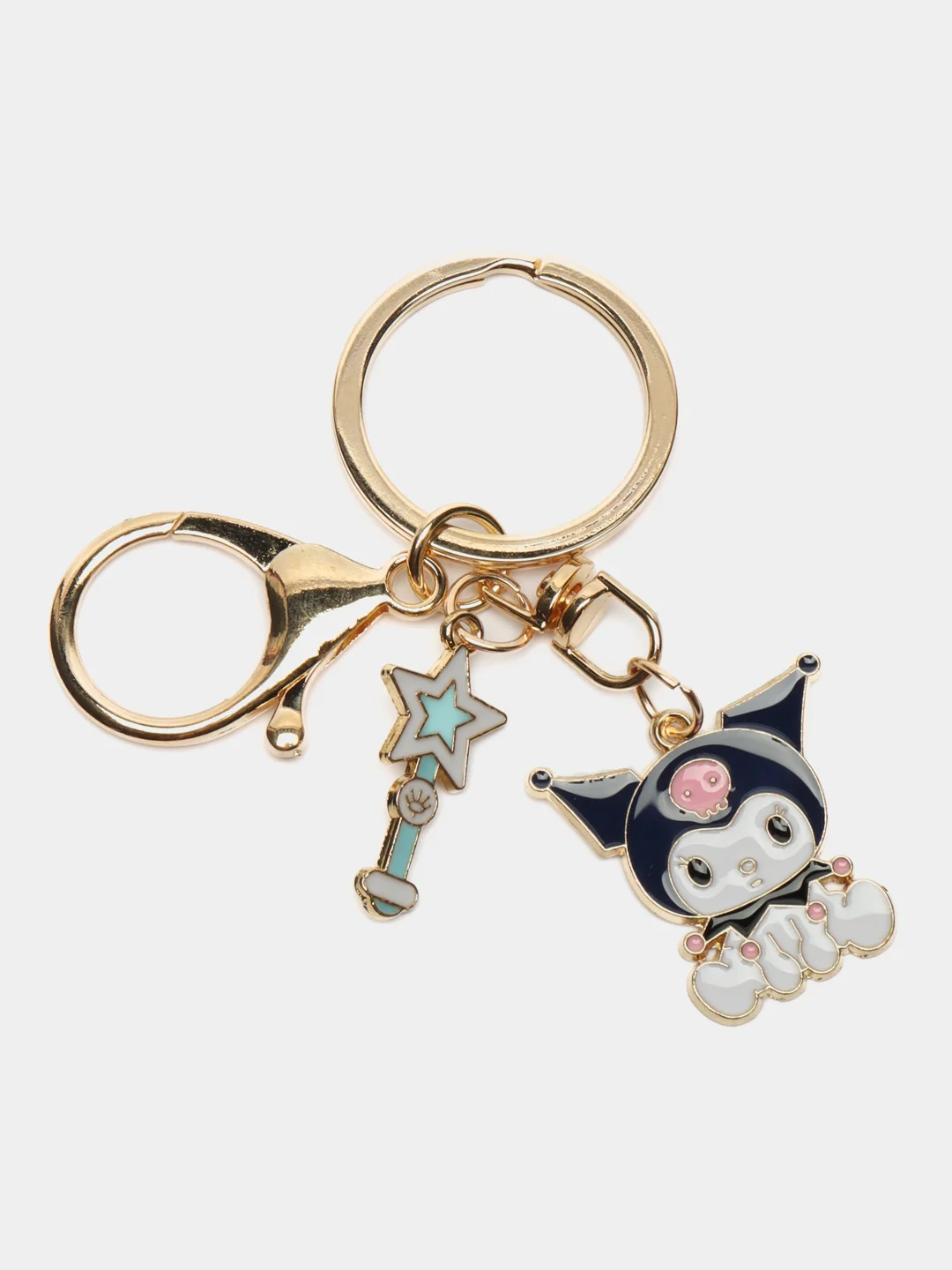 Черный брелок My Melody, Kuromi, Sinnamoroll, Hello Kitty