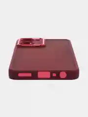 Бордовый чехол матовый для Realme 10, Реалми 10, пластиковый, полупрозрачный, с глянцевой рамкой