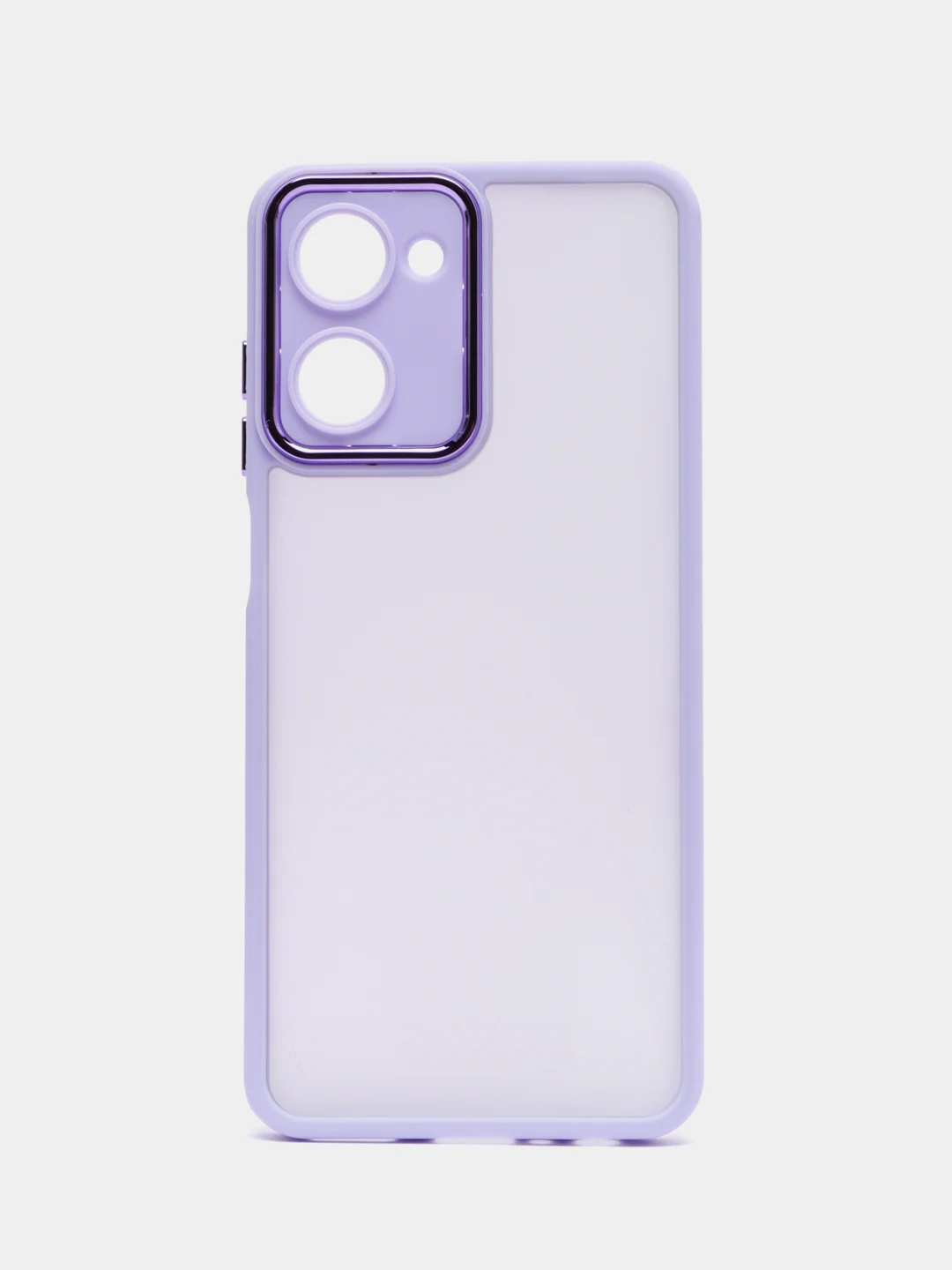 Лавандовый чехол матовый для Realme 10, Реалми 10, пластиковый, полупрозрачный, с глянцевой рамкой