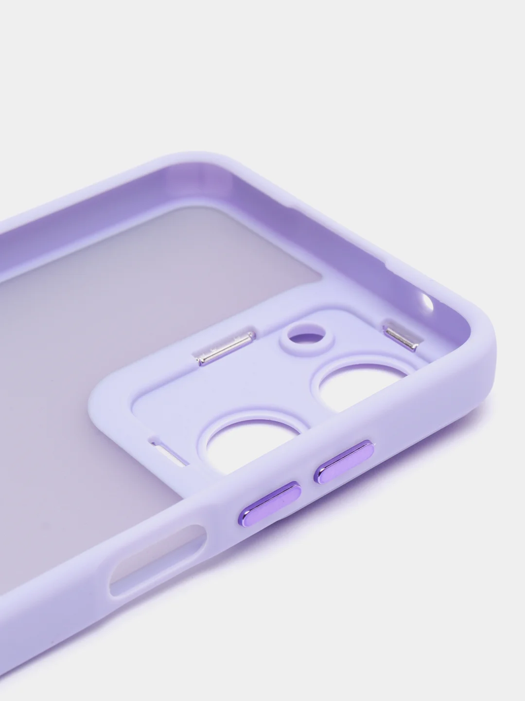 Лавандовый чехол матовый для Realme 10, Реалми 10, пластиковый, полупрозрачный, с глянцевой рамкой