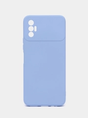 Чехол силиконовый для Tecno Spark 8P Microfiber, бампер, голубой, красный, синий, Borasco