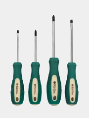 Набор отверток, 4 шт: SL4х75/SL5х100/PH1х75/PH2х100, "Волат" двухкомп. рукоятка Anti-Slip)