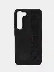 Черный чехол на Samsung Galaxy S23 (Самсунг Галакси С23) плотный, с рисунком и мягким подкладом