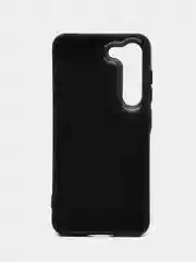 Черный чехол на Samsung Galaxy S23 (Самсунг Галакси С23) плотный, с рисунком и мягким подкладом