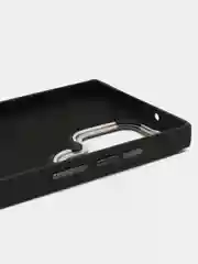 Оранжевый чехол Samsung Galaxy S23 Ultra / Самсунг С23 Ультра плотный, с рисунком и мягким подкладом