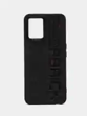 Черный чехол Realme C35 / Реалми С35 плотный, с рисунком и мягким подкладом