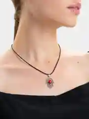 Красный кулон "Рука Хамса", 5 видов камней (лазурит,горный хрусталь,аметист,яшма,снежный обсидиан)
