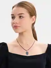 Лазурный кулон "Рука Хамса", 5 видов камней (лазурит,горный хрусталь,аметист,яшма,снежный обсидиан)