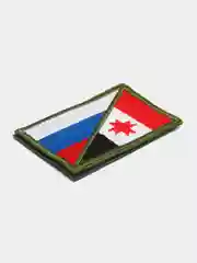 Хаки шеврон-нашивка: флаг РФ и Удмуртии, на липучке