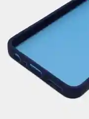 Синий чехол матовый для Realme 10, Реалми 10, пластиковый, полупрозрачный, с глянцевой рамкой