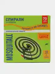 Спирали от комаров MOSQUITALL, 10 шт с подставкой