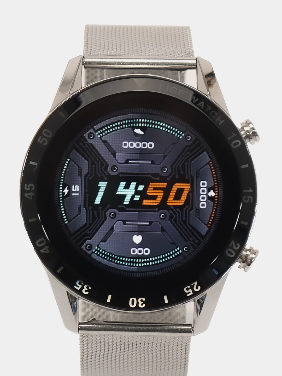 Серебряный наручные смарт часы, Smart Watch, Lige BW0189 в подарочной упаковке
