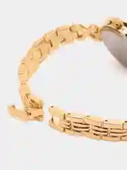 Желтый женские кварцевые часы на металлическом браслете