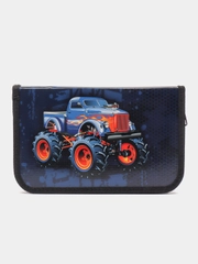 Пенал школьный для девочек, мальчика Пифагор, 1 отделение, 19х11 см, Monster Truck, 229147