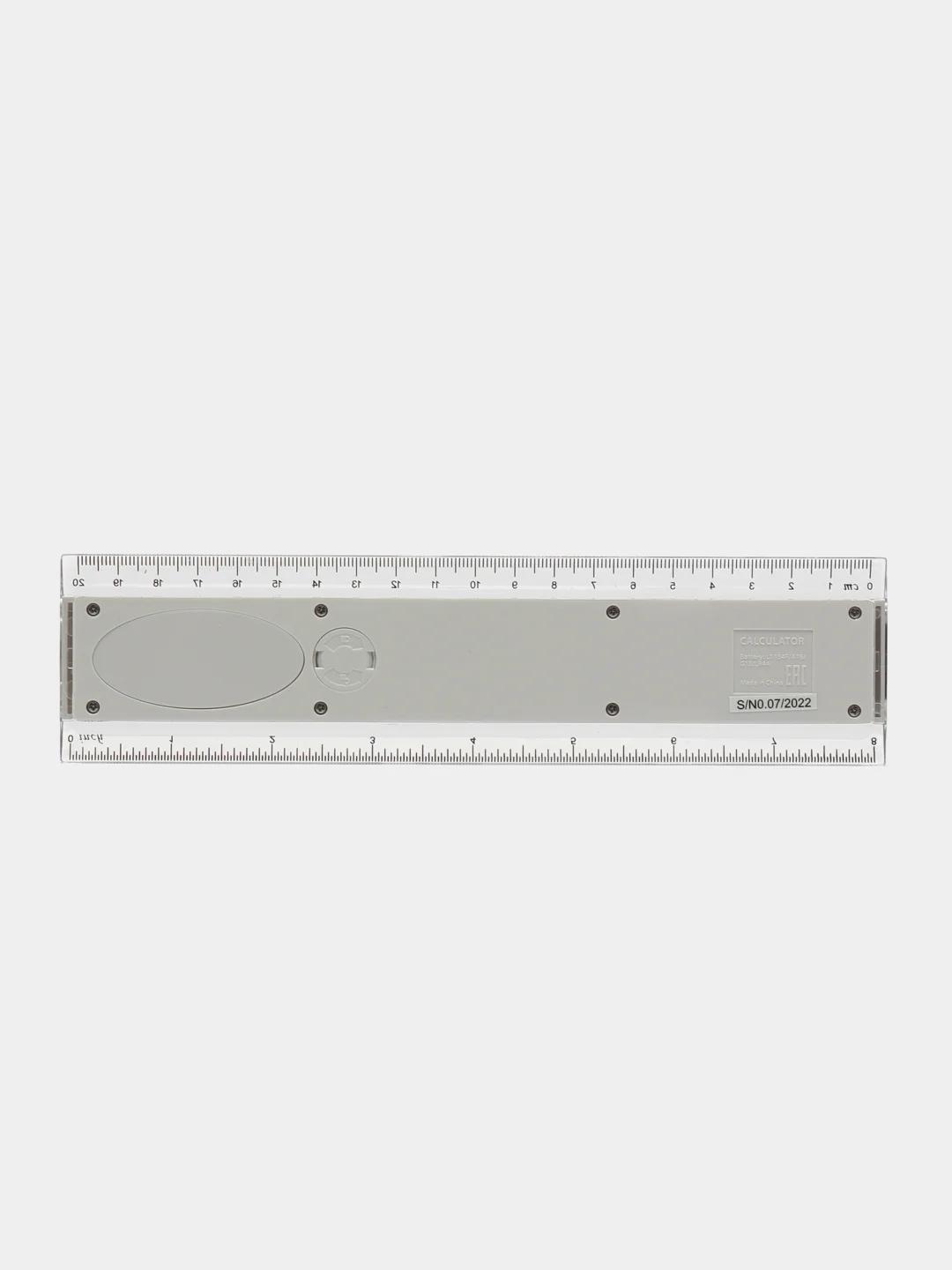 Линейка с калькулятором электронным 20 см BRAUBERG MULTI-8 (53x210 мм), 8 разрядов, 250540
