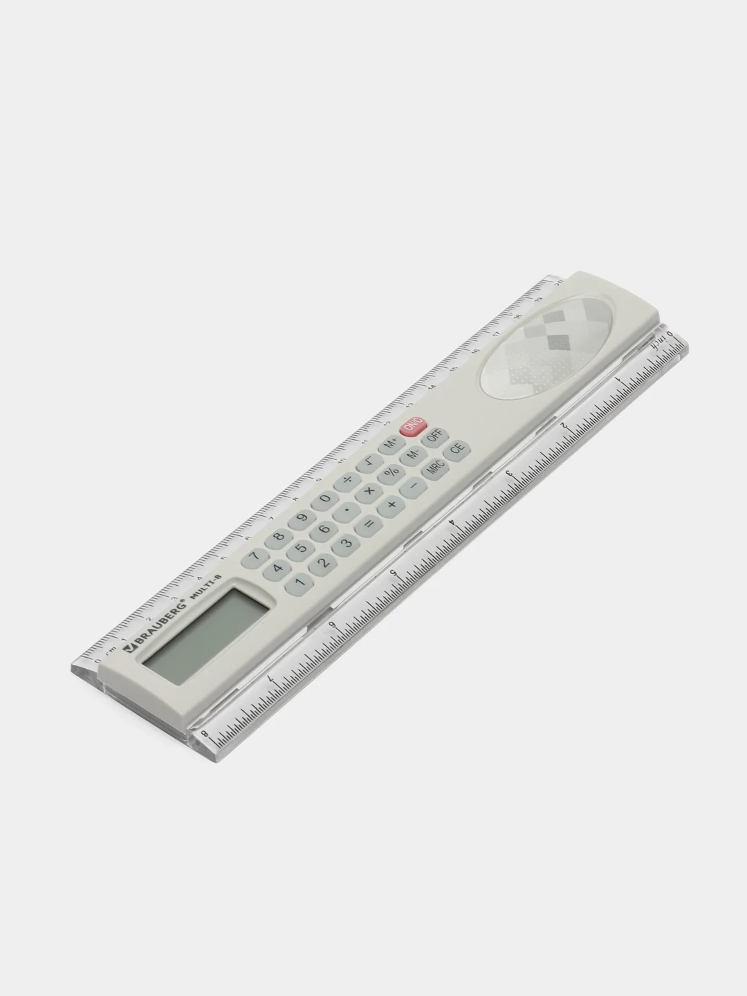Линейка с калькулятором электронным 20 см BRAUBERG MULTI-8 (53x210 мм), 8 разрядов, 250540