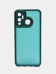 Чехол матовый для Infinix Hot 12 Play, пластиковый, полупрозрачный, с глянцевой рамкой