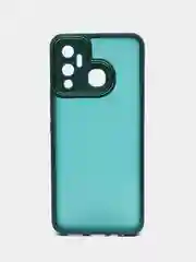 Морской чехол матовый для Infinix Hot 12 Play, пластиковый, полупрозрачный, с глянцевой рамкой