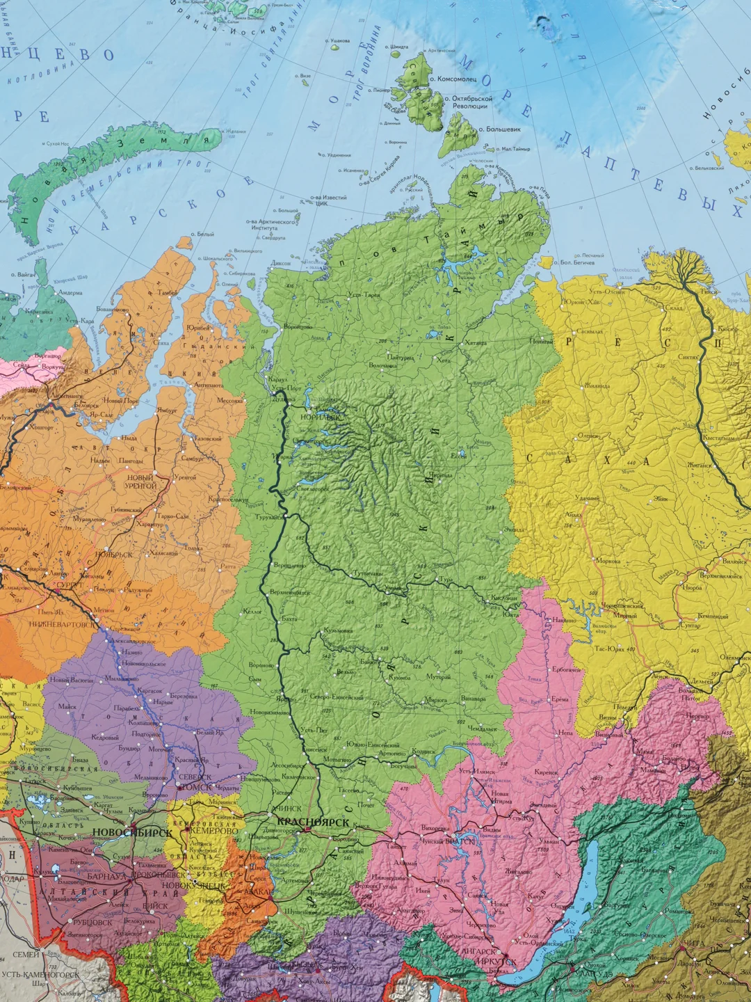 Карта России политико-административная настенная, 1:8,5М, интерактивная, Brauberg, 112395