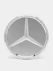Серебряный колпачок на ступицу Mercedes, 75 мм