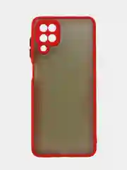 Алый чехол на Samsung Galaxy (Галакси) A12, M12, пластиковый, матовый, с цветными кнопками