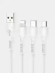 Белый кабель зарядный для iPhone и для Android Hoco X37