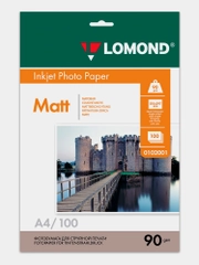 Фотобумага матовая, бумага для печати фото A4, 90 г/м2, 100 листов, Lomond, 360332