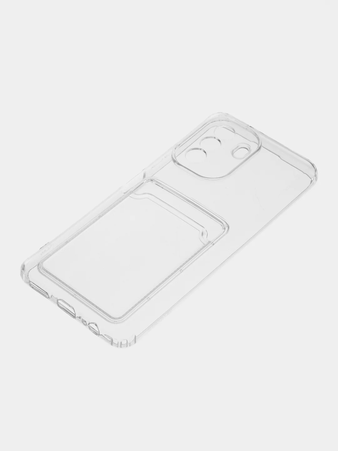 Прозрачный чехол кардхолдер для Huawei Nova Y70, прозрачный, защита камеры