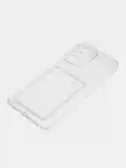 Прозрачный чехол кардхолдер для Huawei Nova Y70, прозрачный, защита камеры