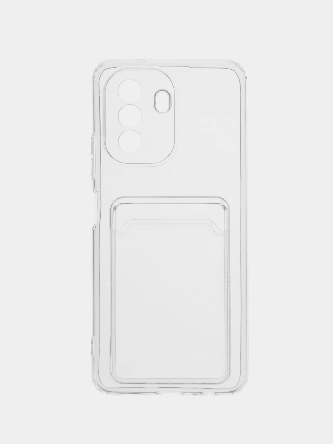 Прозрачный чехол кардхолдер для Huawei Nova Y70, прозрачный, защита камеры