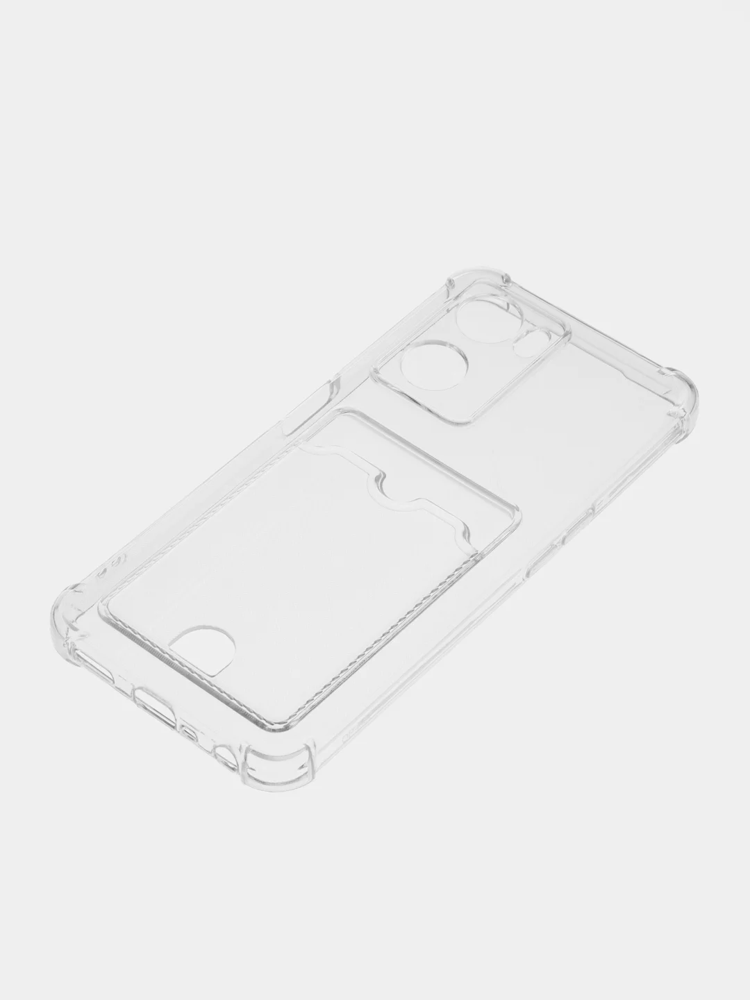 Прозрачный чехол кардхолдер для Oppo A57s 4G с защитой камеры