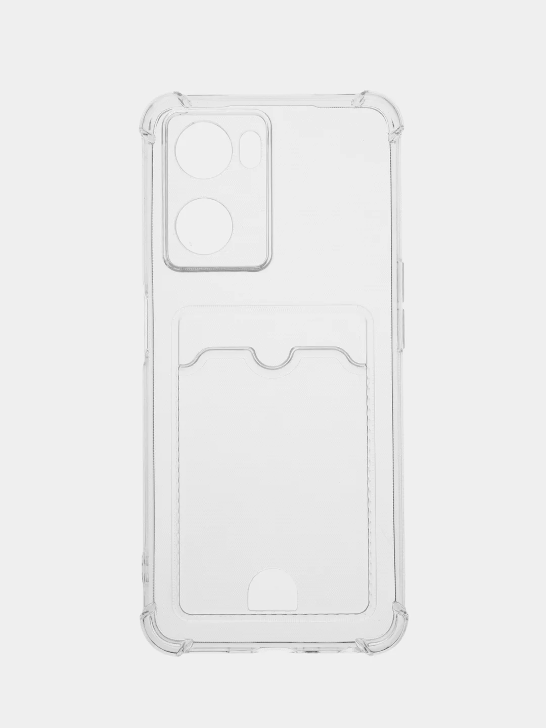 Прозрачный чехол кардхолдер для Oppo A57s 4G с защитой камеры